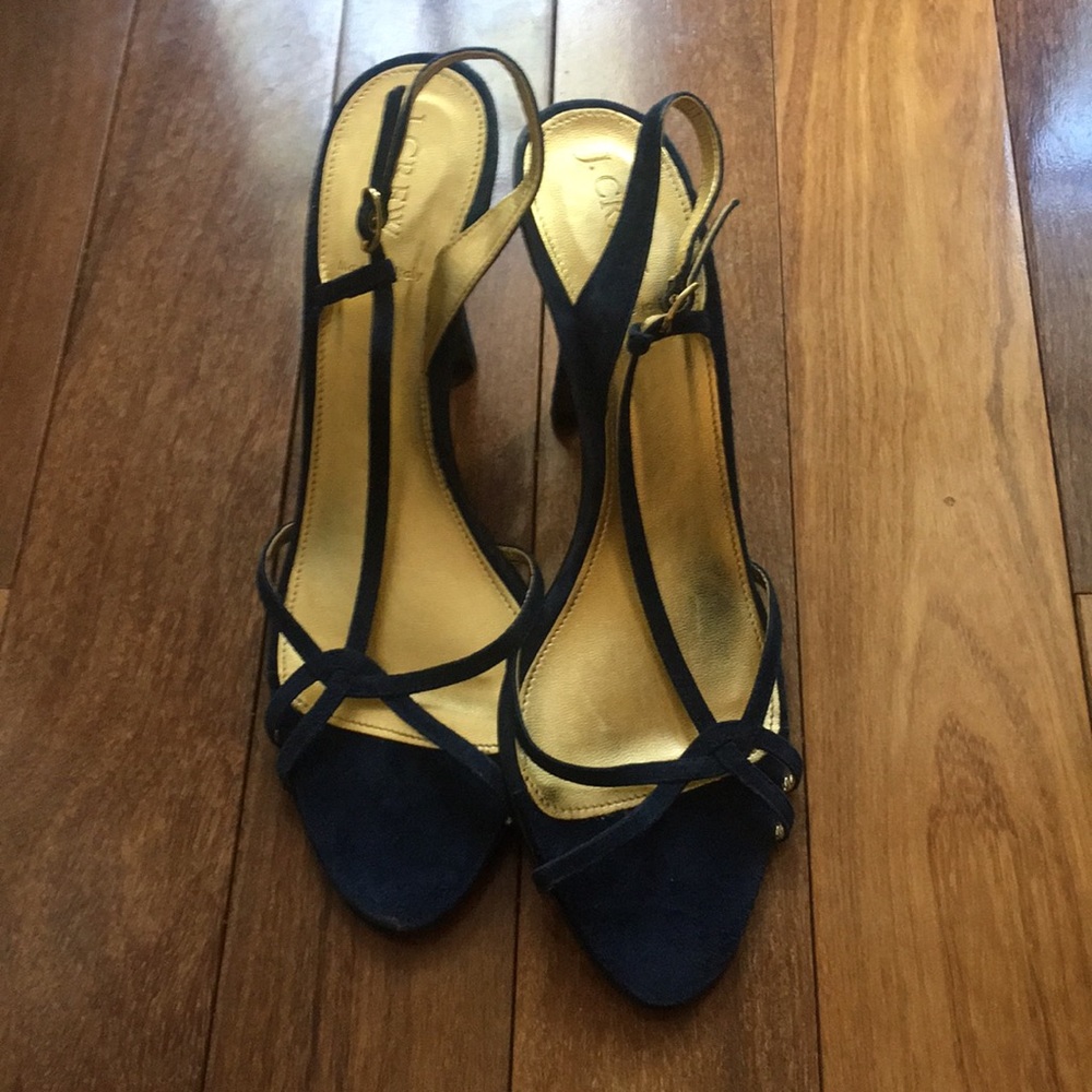 New J.Crew Suede Navy Heels